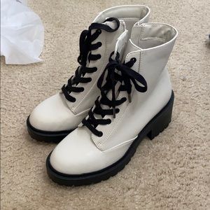 White combat boots